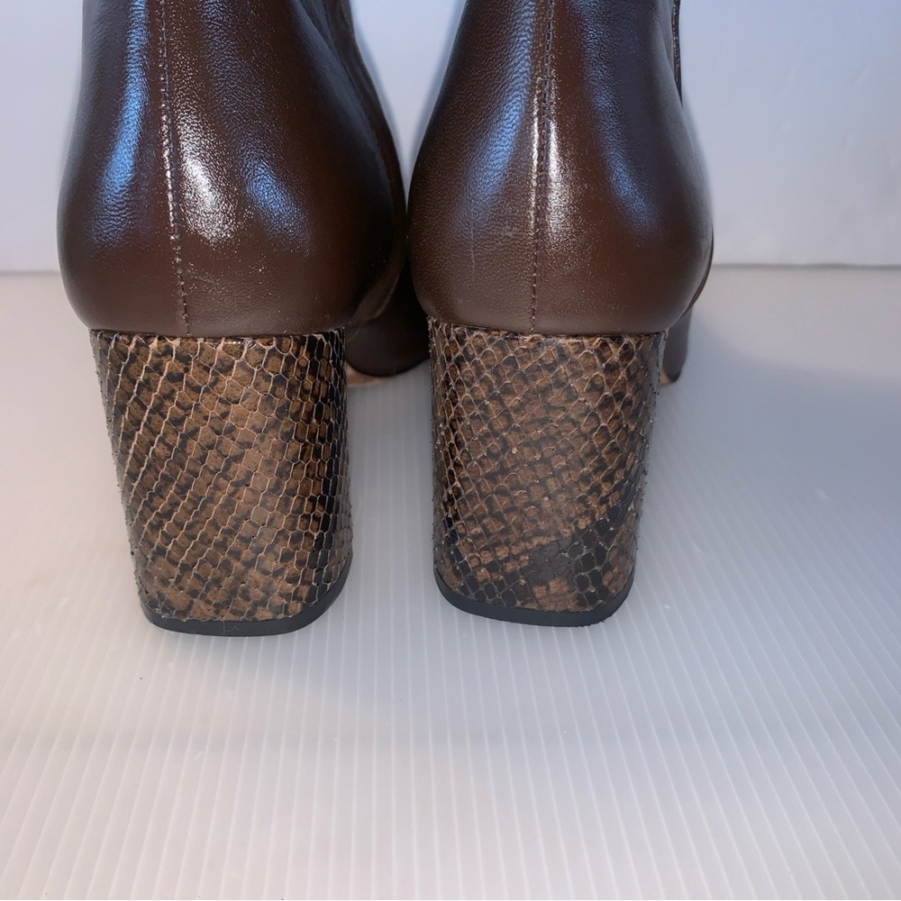 Aeyde Brown Leather Ankle Boots size:38 (7-7.5) 3” heel made in Italy - Picture 6 of 15